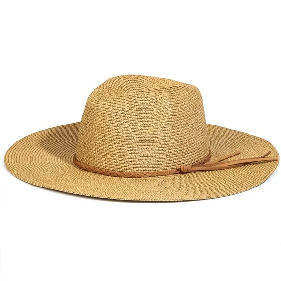 RIO COWGIRL BRAIDED ROPE BIRM SUN HAT ( TAN ) - Picture 3 of 5